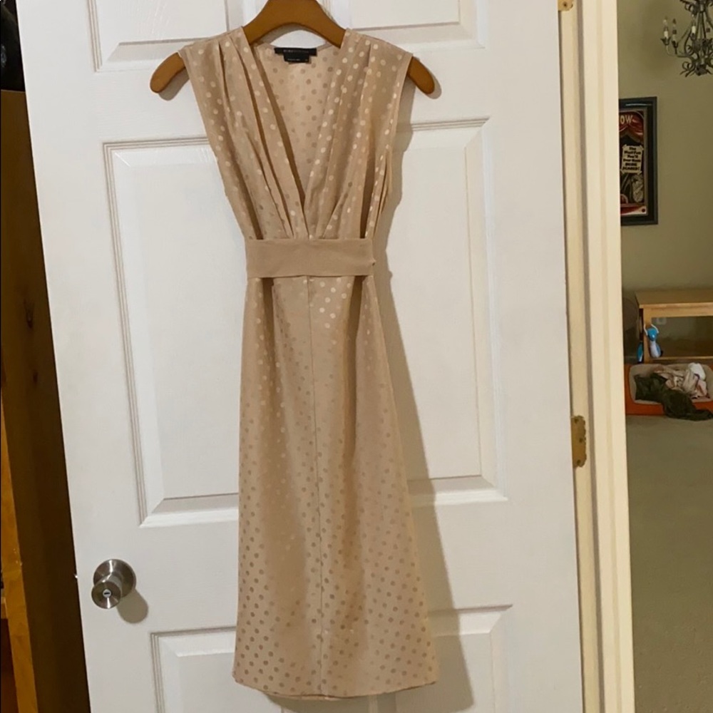 BCBGMaxAzria polka dot low cut front dress